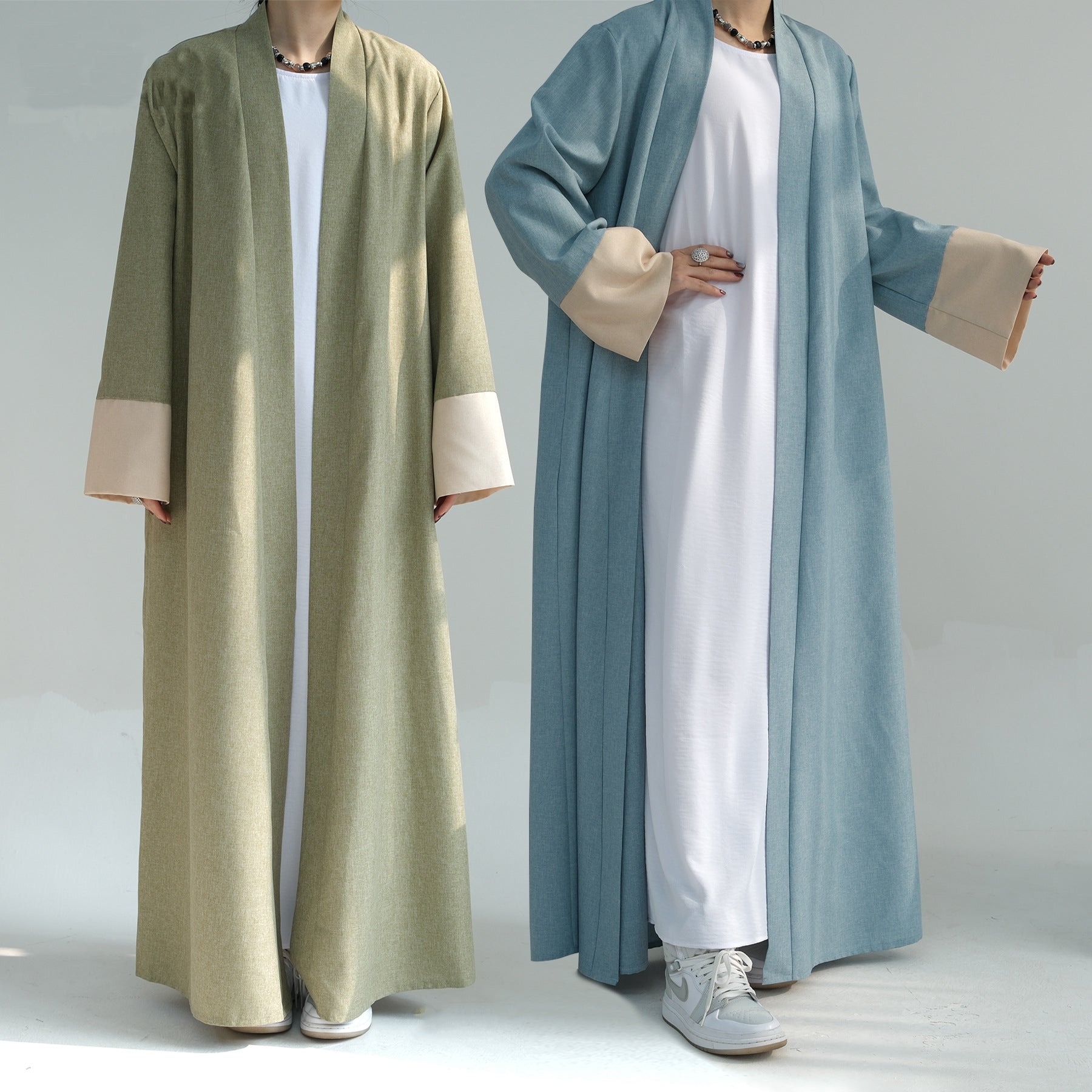 LR744 AliExpress Dubai Middle East Turkish Loose Large Size Elegant Cardigan Robe - MinYang Fashion Apparel Accessory Manufacturer
