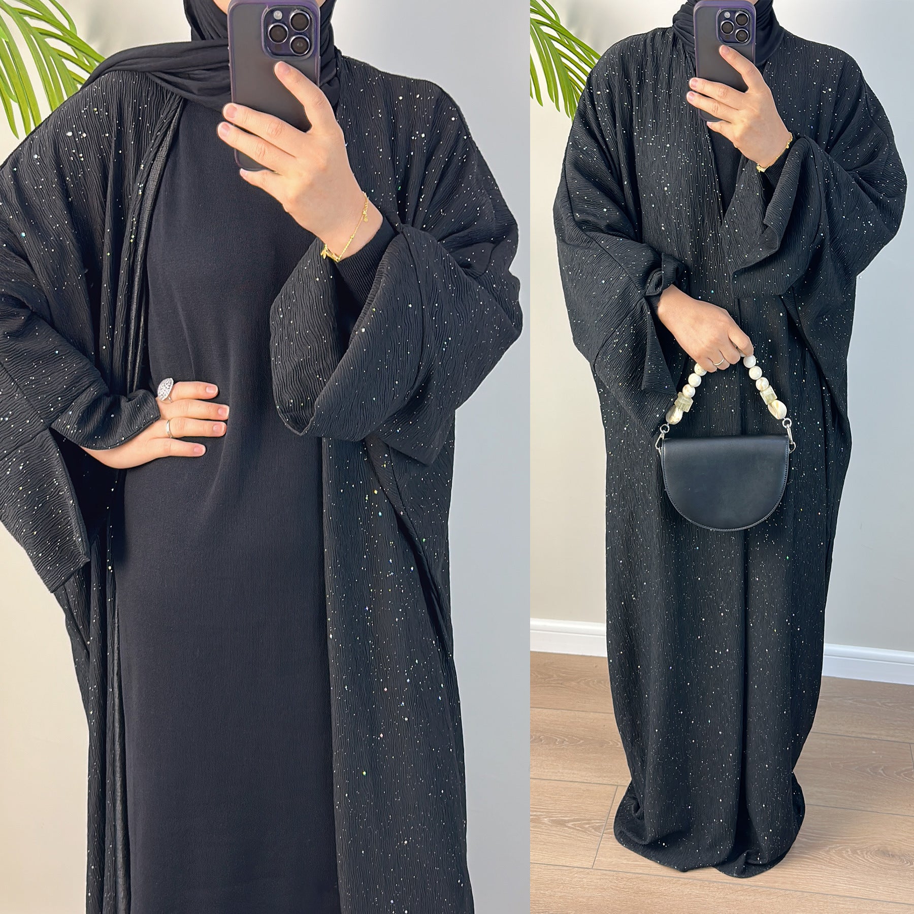LR672 Dubai Middle East Türkiye Dubai Autumn and Winter Elegant Thickened Cardigan - MinYang Fashion Apparel Accessory Manufacturer