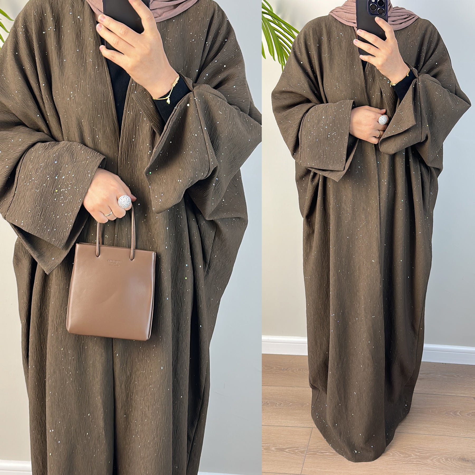 LR672 Dubai Middle East Türkiye Dubai Autumn and Winter Elegant Thickened Cardigan - MinYang Fashion Apparel Accessory Manufacturer