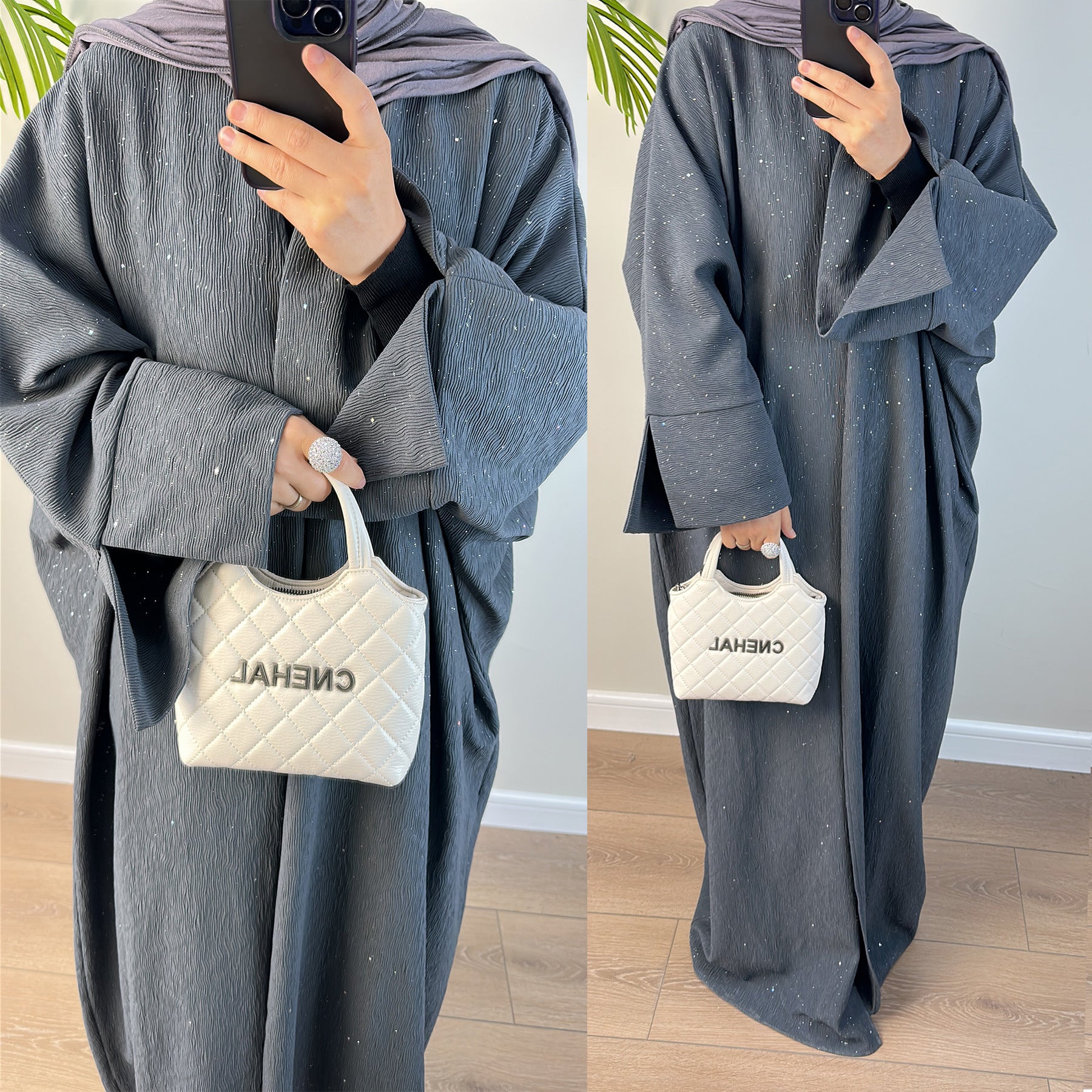 LR672 Dubai Middle East Türkiye Dubai Autumn and Winter Elegant Thickened Cardigan - MinYang Fashion Apparel Accessory Manufacturer