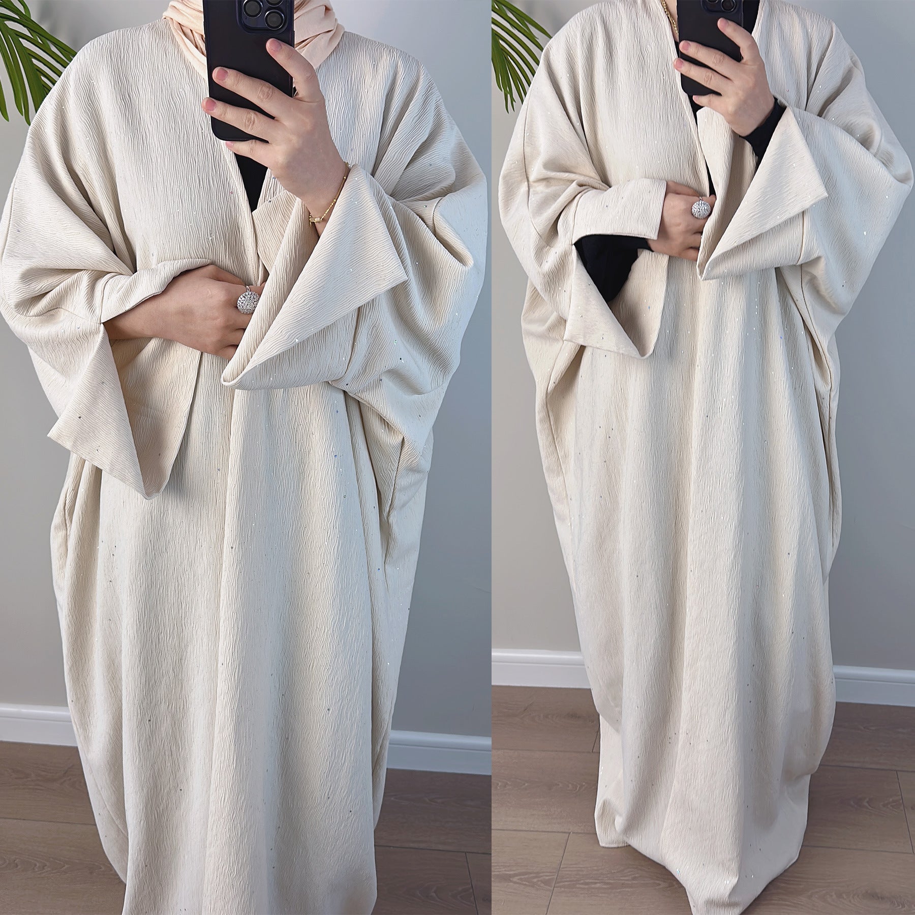 LR672 Dubai Middle East Türkiye Dubai Autumn and Winter Elegant Thickened Cardigan - MinYang Fashion Apparel Accessory Manufacturer