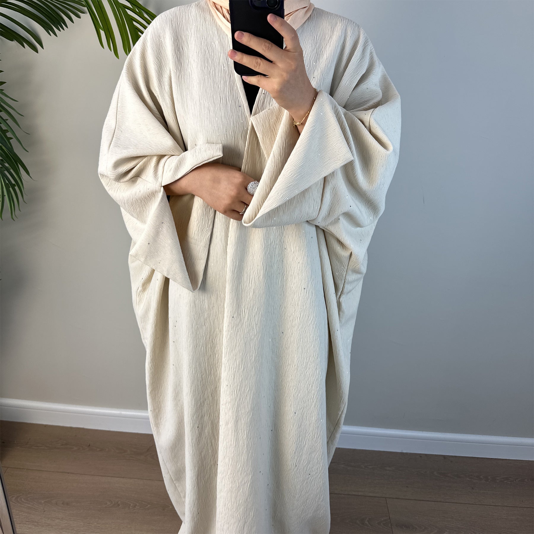 LR672 Dubai Middle East Türkiye Dubai Autumn and Winter Elegant Thickened Cardigan - MinYang Fashion Apparel Accessory Manufacturer