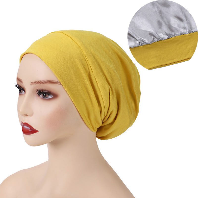 TJ095 premium plain cotton satin Lined under cap - MinYang Fashion Apparel Accessory Manufacturer