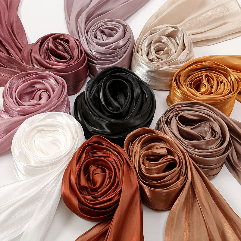 VS780 Solid color shiny silk headscarf - MinYang Fashion Apparel Accessory Manufacturer