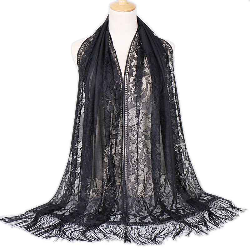 VS068 solid color tassel hijab