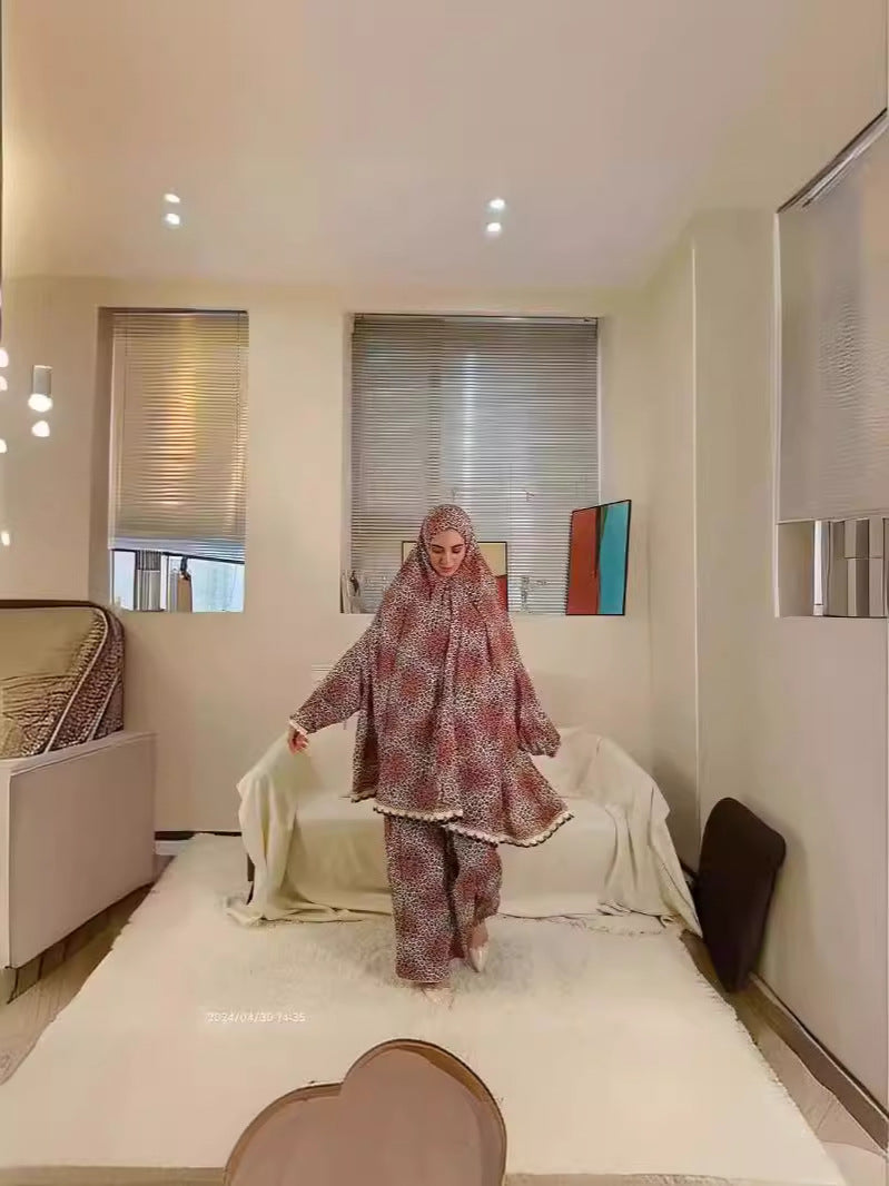 67 Cross-border Middle Eastern Muslim prayer robe suit African print robe abaya Dresses/gowns prayer set