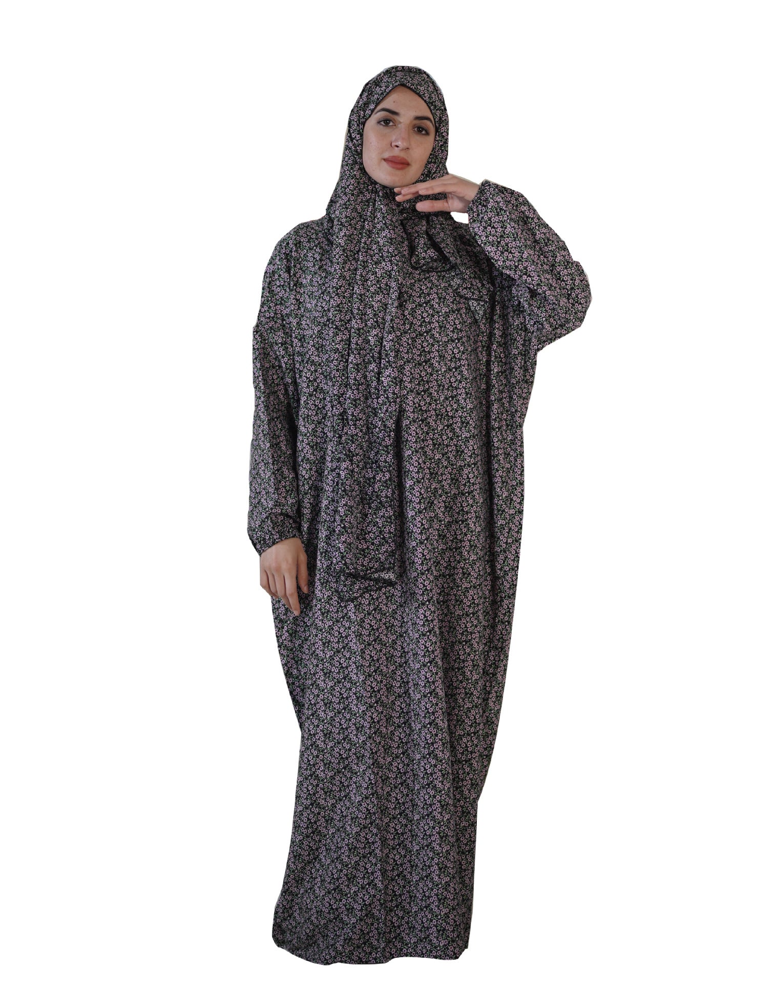 28  Plus Size Dress Muslim Women Traditional Scarf All-in-One High-end Elegant Prayer Robe Fashion Print  abaya  Dresses/gowns  prayer set - MinYang Fashion Apparel Accessory Manufacturer