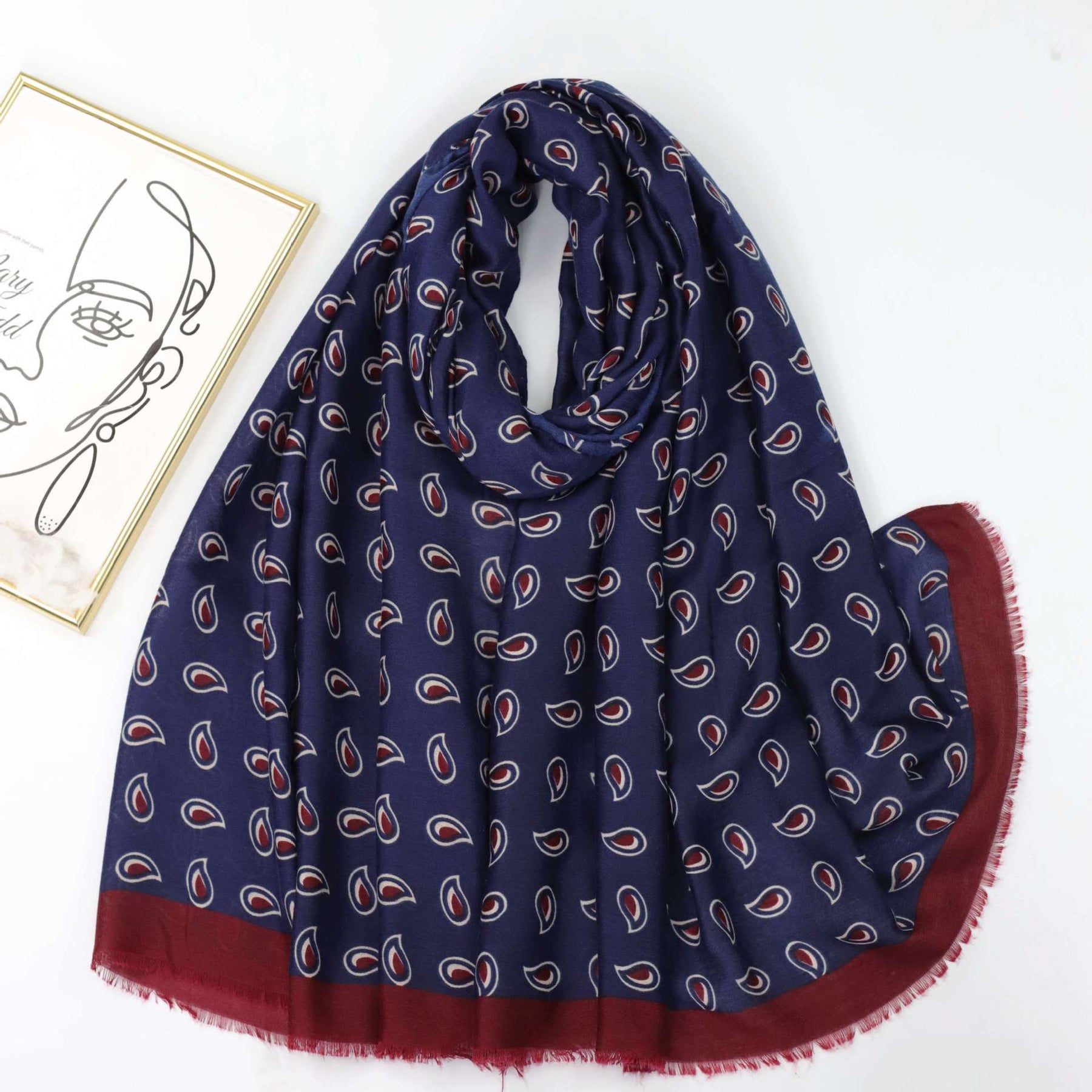JY230803 Bufanda con estampado de gotas de agua