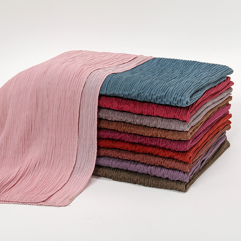 VS0801 New Gradient Color Ruffled Solid Color Women's Scarf - MinYang Fashion Apparel Accessory Manufacturer