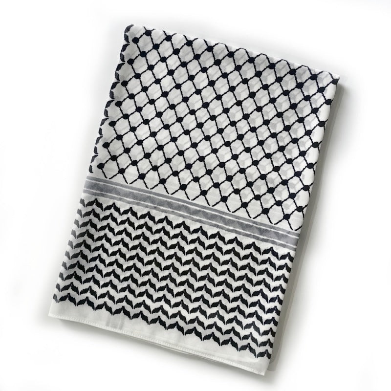 WJA237 New Arab headscarf chiffon printed checkered scarf in Dubai, UAE