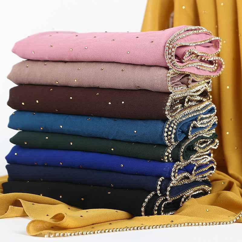 MSL036 Malaysia Indonesian pearl chiffon with diamond hijab