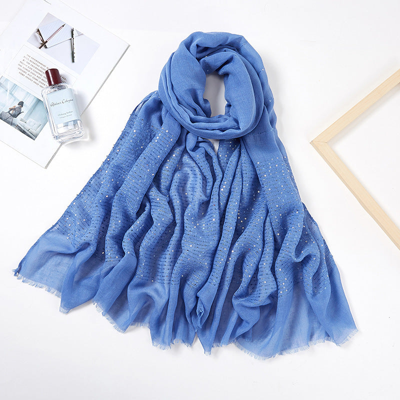 MSL108 plain TR cotton Sequins tudung tudung