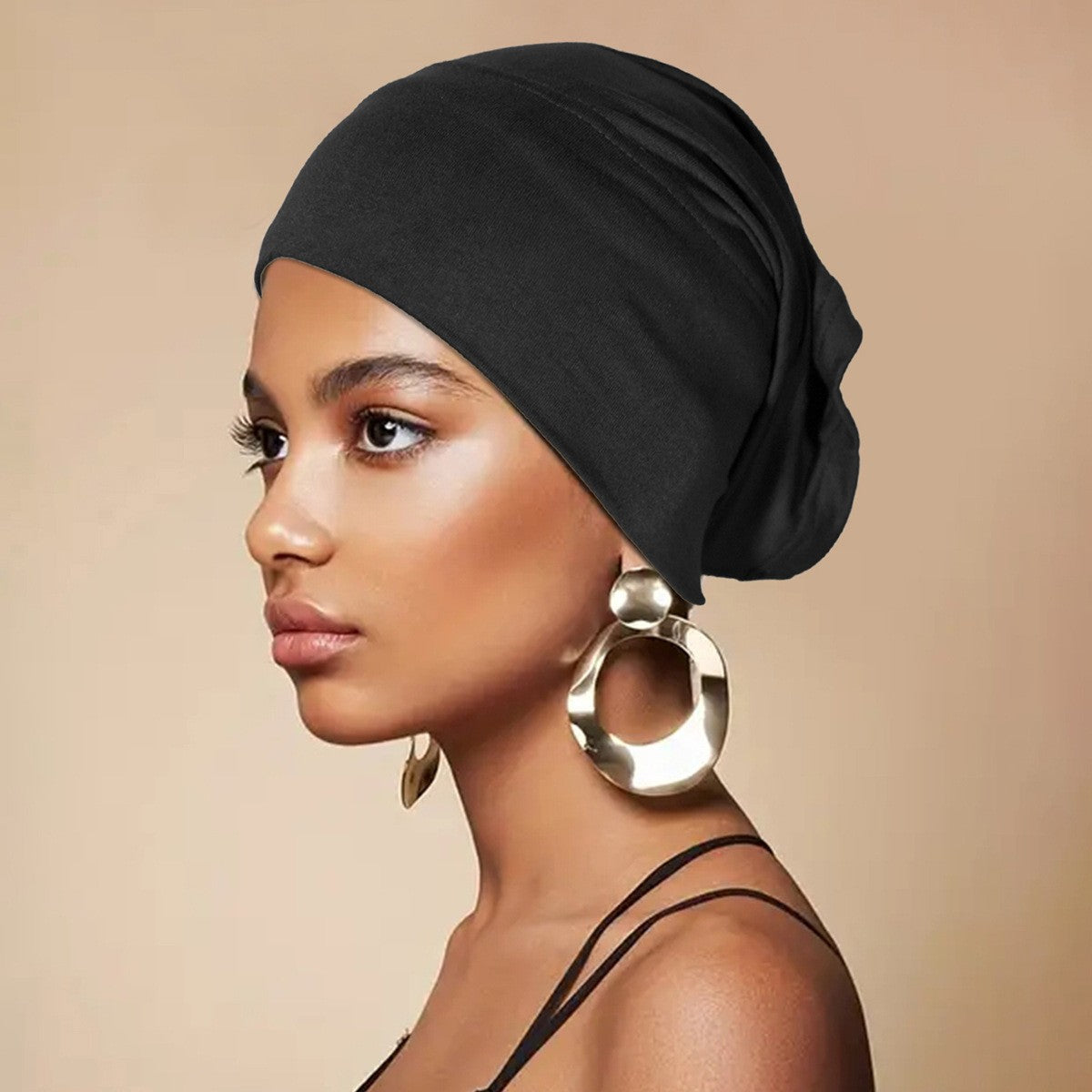 QY001 Tiada pil, tiada pudar, topi tong pelbagai warna, warna pepejal, kapas tulen, topi asas kapas mercerized, tudung kapas untuk wanita, anjal dan bernafas