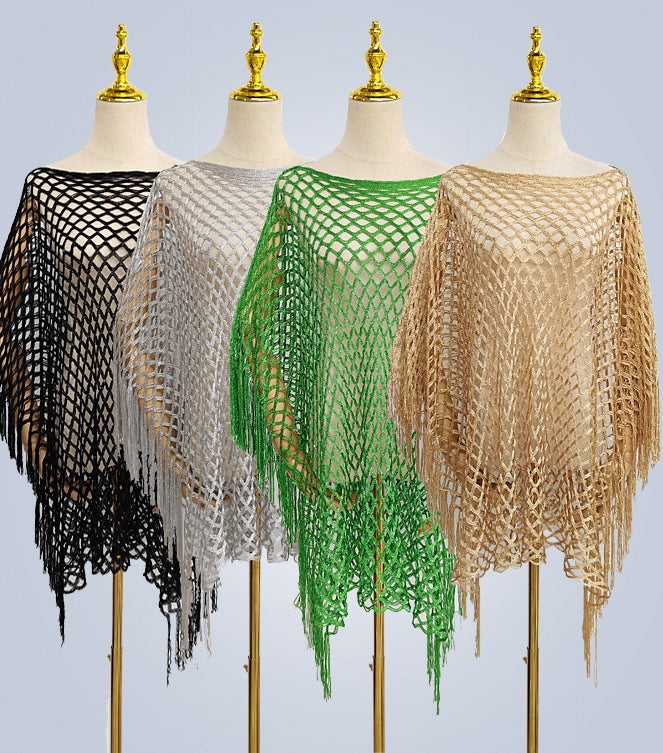 A2 Solid color knitted mesh hollow pullover shawl - MinYang Fashion Apparel Accessory Manufacturer