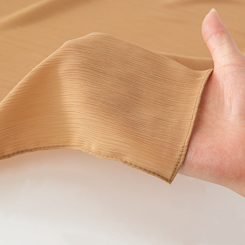 WJ299 plain pleated chiffon hijab scarf - MinYang Fashion Apparel Accessory Manufacturer