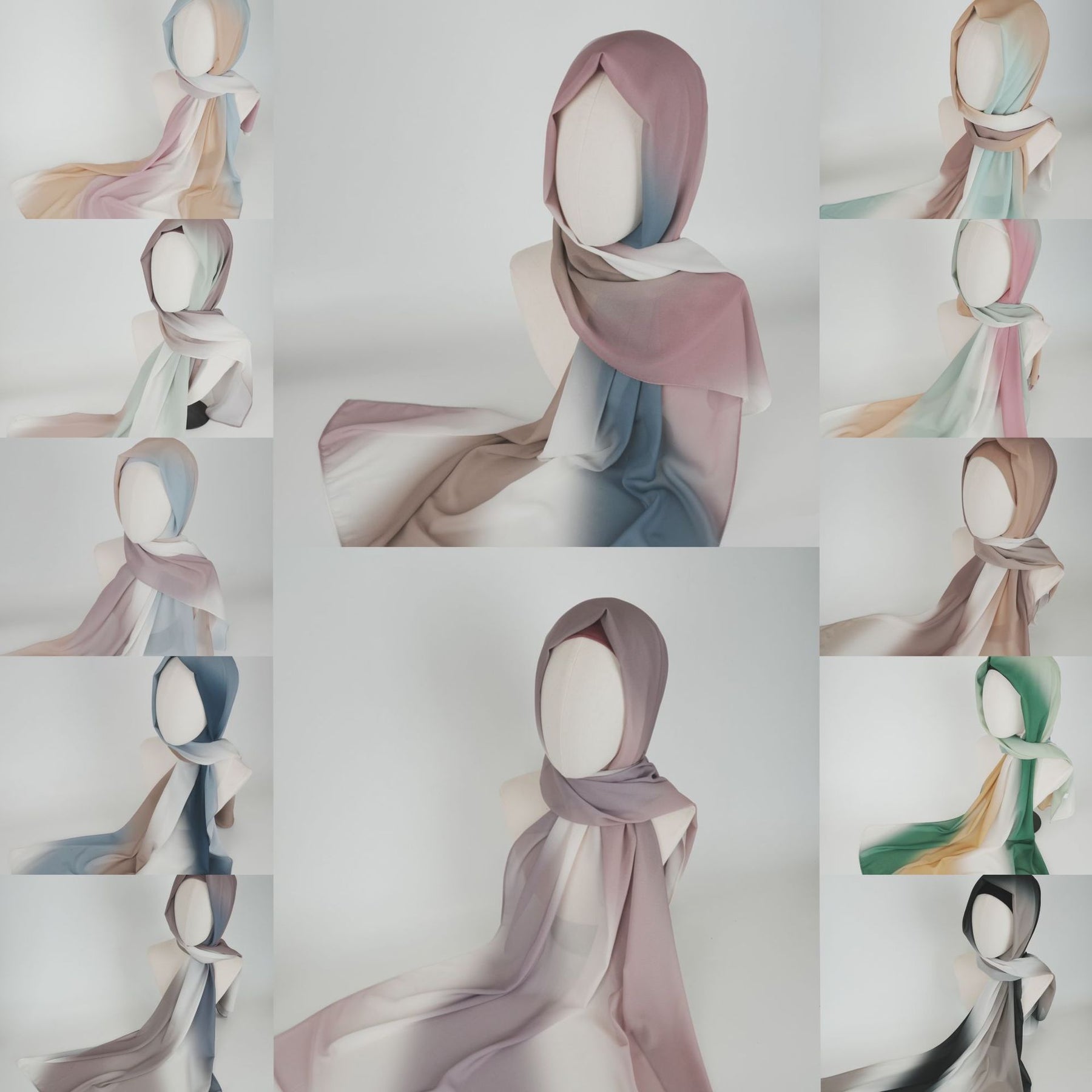 bf004 Ombre tie-dye chiffon hijab plain hijab hijab/tudung - MinYang Fashion Apparel Accessory Manufacturer