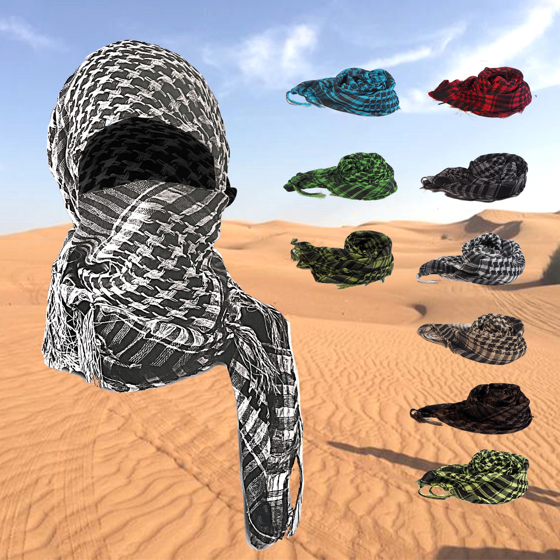XA001 98*98cm Web Silk Houndstooth Square Scarf
