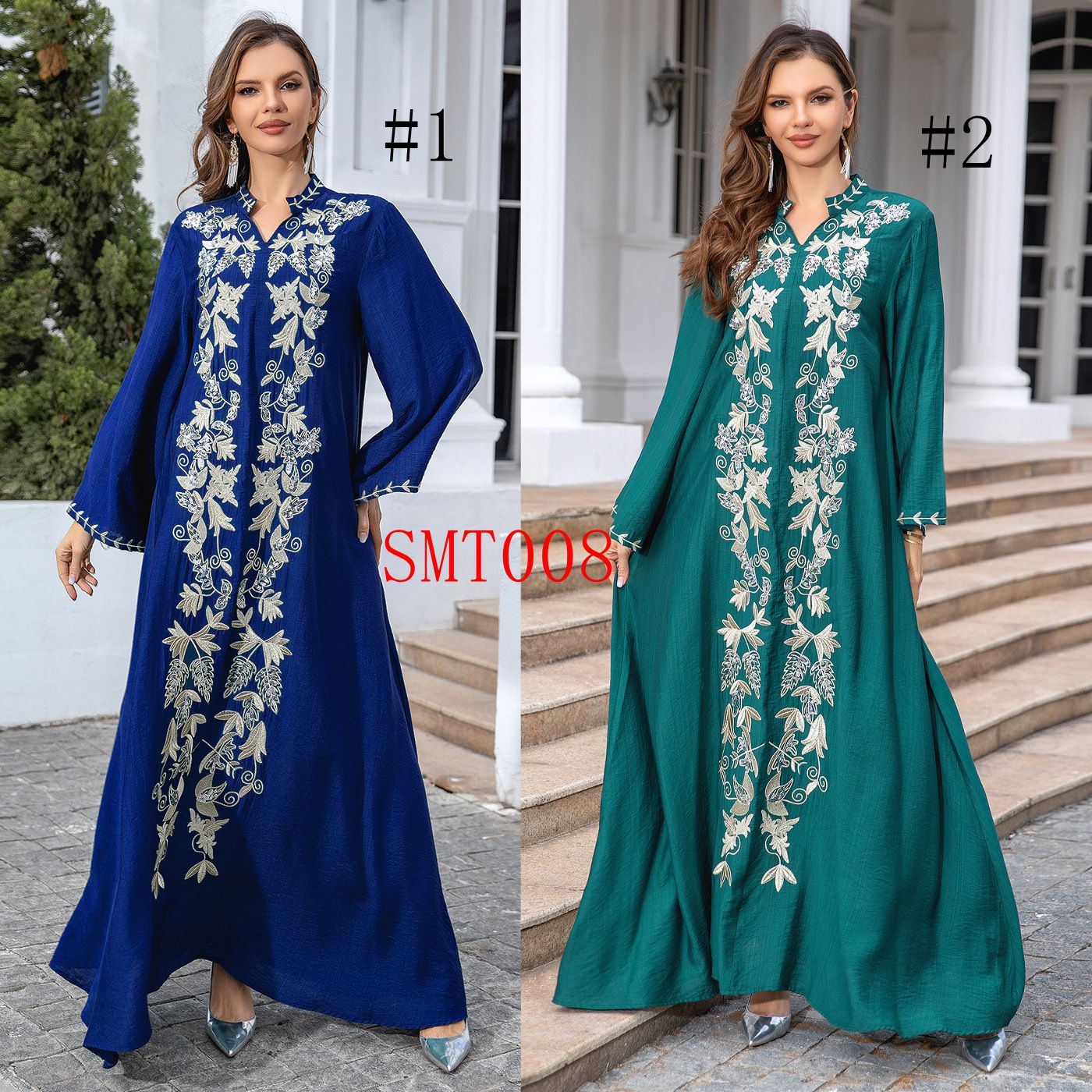 SMT008 Robe women's abaya embroidered dress evening dress abaya Dresses/gowns