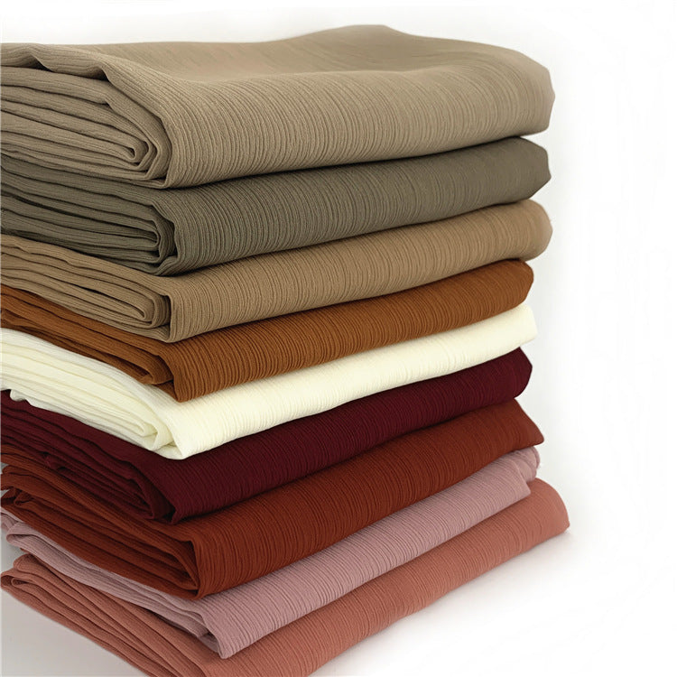 WJ299 plain pleated chiffon hijab scarf - MinYang Fashion Apparel Accessory Manufacturer