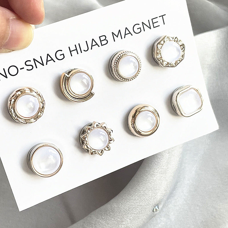 BZ120 High-end stylish strong magnet buckle pearl scarf buckle hijab Pins Magnet - MinYang Fashion Apparel Accessory Manufacturer