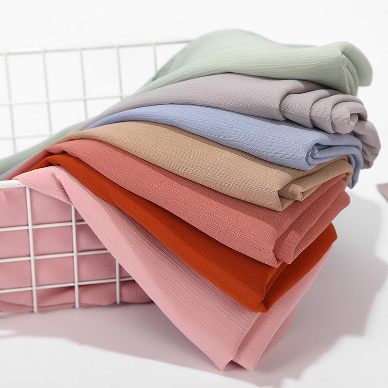MSL067 tudung chiffon pleated Crepe plain berkualiti tinggi