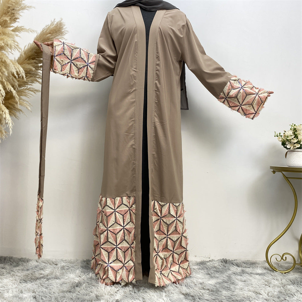 1765 spliced muslim abaya dress - MinYang Fashion Apparel Accessory Manufacturer