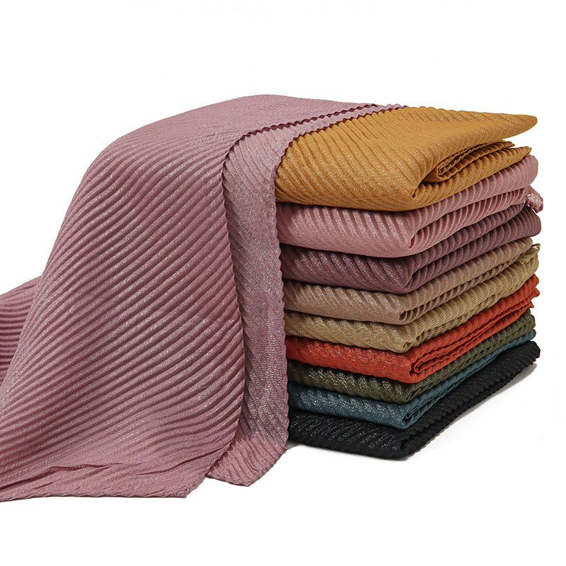 VS654 plain pleated hijab