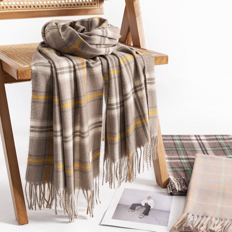 FH23-5421 lattice stripe winter scarf - MinYang Fashion Apparel Accessory Manufacturer