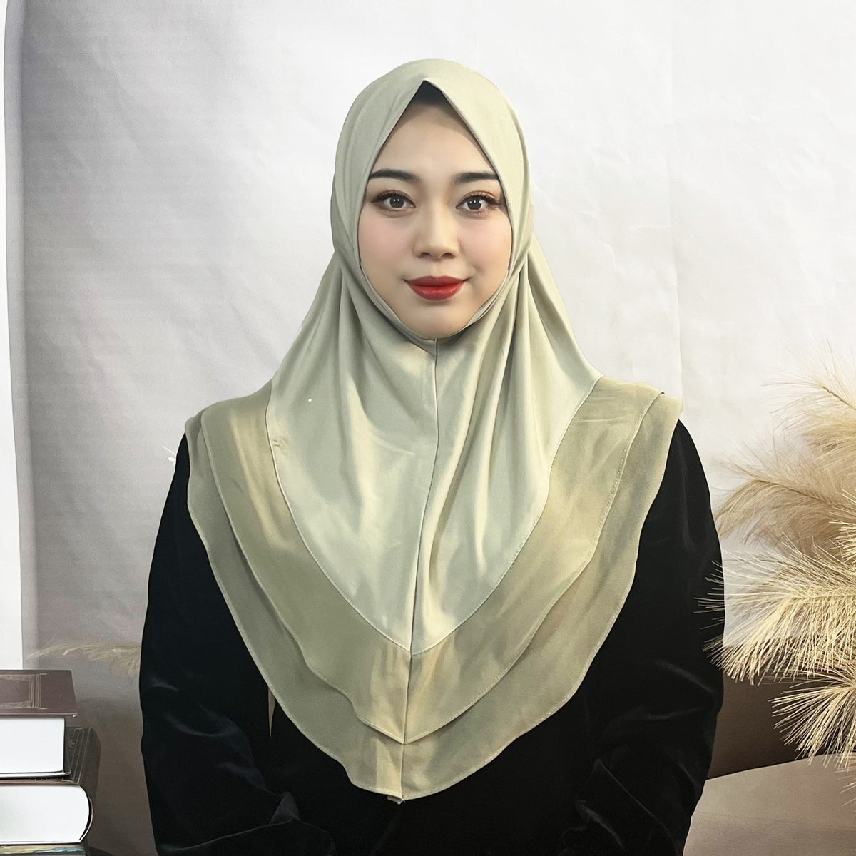 TD50-038 Women's Head Scarf Solid Color Crystal Linen Double Chiffon Scarf Shawl - MinYang Fashion Apparel Accessory Manufacturer