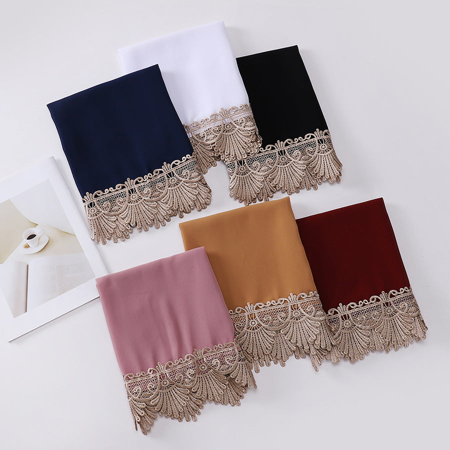 MSL229 tudung lace plain tepi