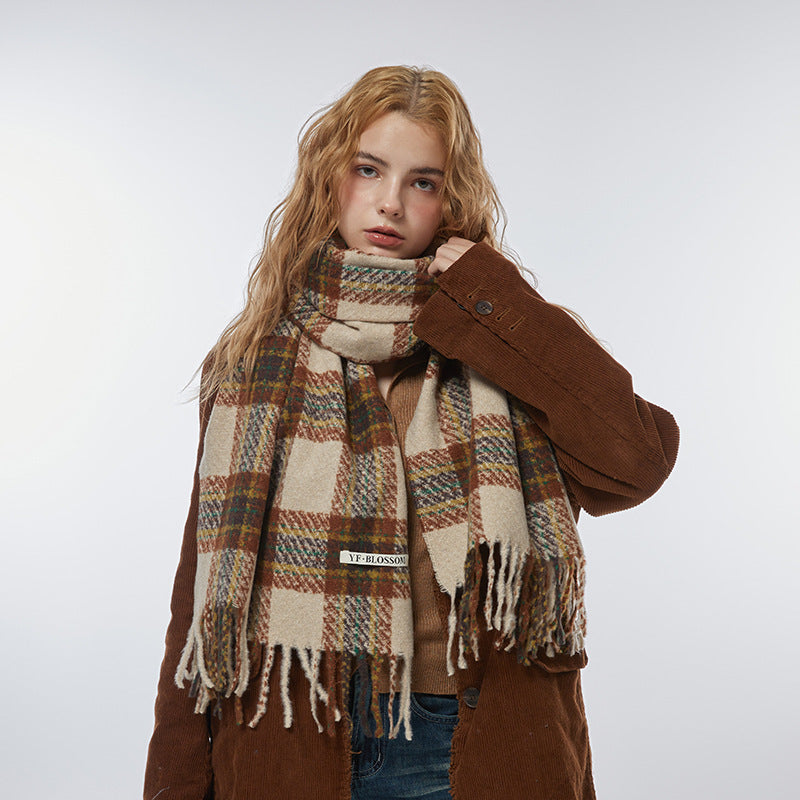 2023-10-35 plaid winter scarf - MinYang Fashion Apparel Accessory Manufacturer