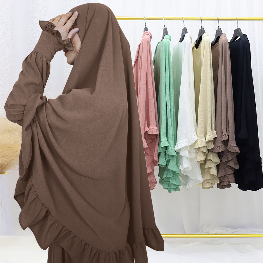 LN1023 Pañuelo grande con volantes de color liso Pañuelo grande con volantes de color liso