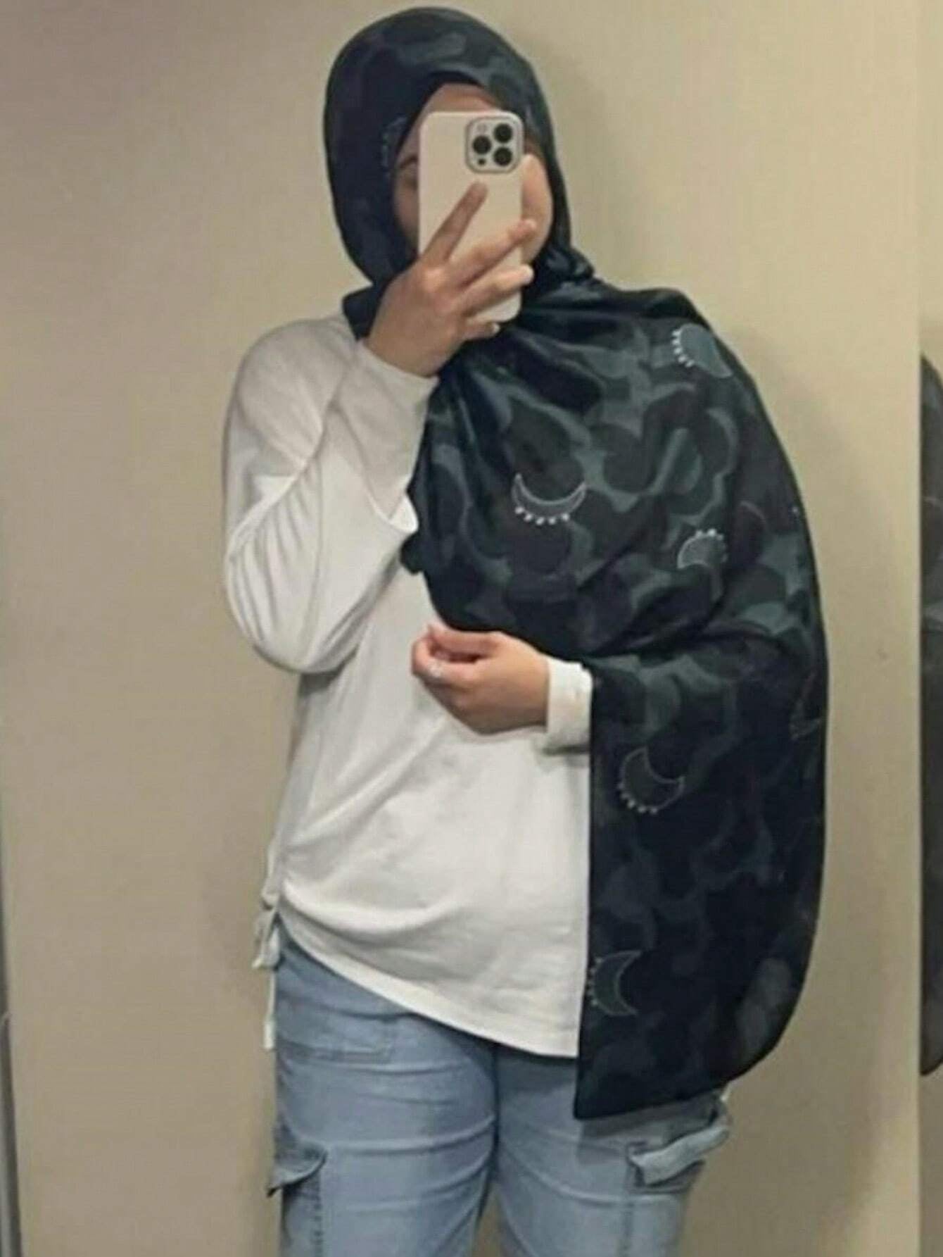 Bufanda/hijab con estampado de luna pequeña, nueva moda MYM21