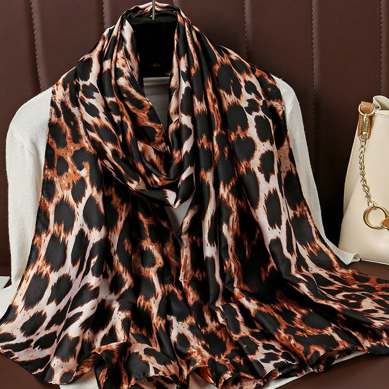 ZS242.ZS241 New satin leopard print shawl - MinYang Fashion Apparel Accessory Manufacturer