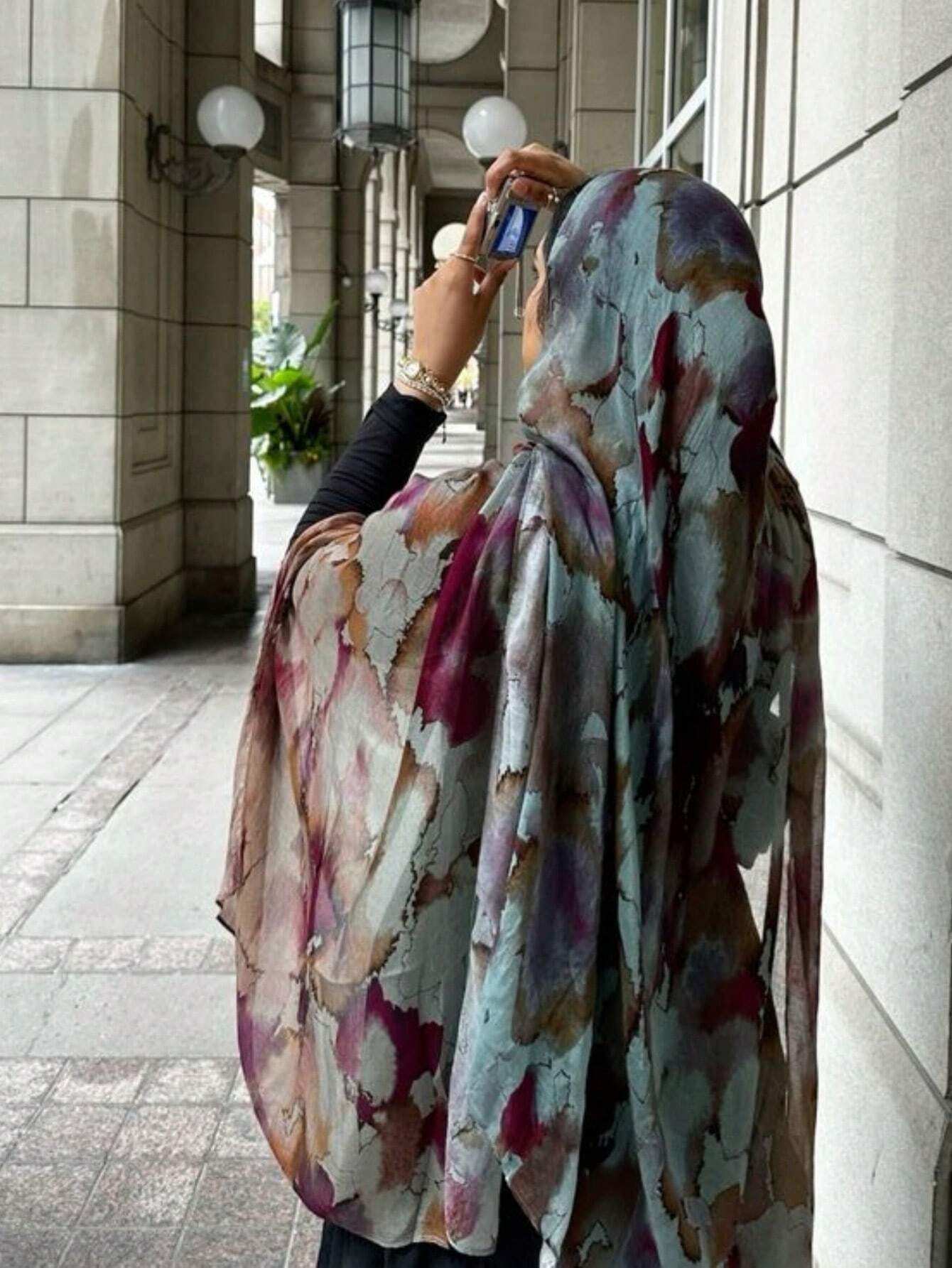 Bufanda/hijab con estampado modal de la serie acuarela de lujo MYM06