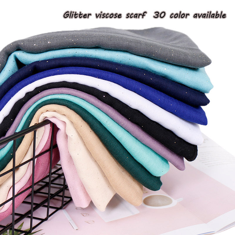 VS119 Gold plated voile plain hijab