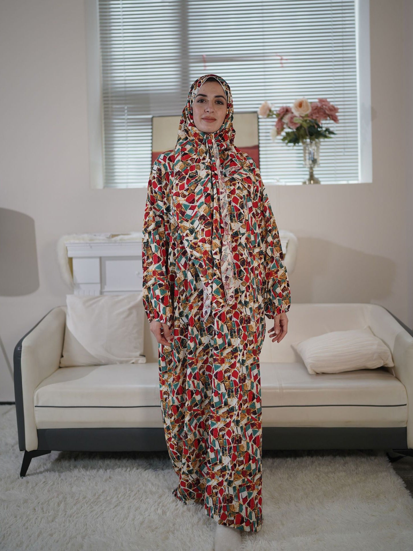 40 Plus Size Women's Robes Fashion Printed Prayer Robes abaya Dresses/gowns prayer set