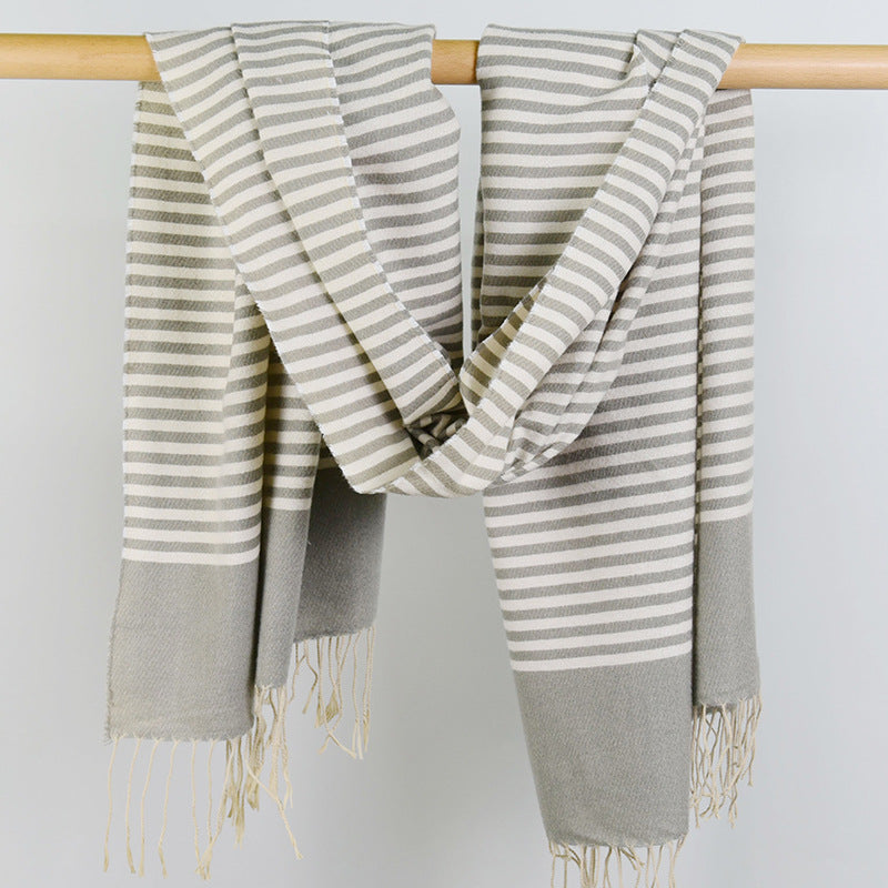 FH82026 stripe winter scarf - MinYang Fashion Apparel Accessory Manufacturer