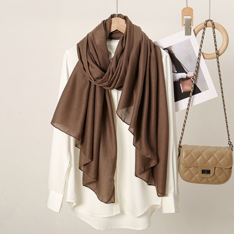 VS814 New retro solid color cotton and linen scarf for women - MinYang Fashion Apparel Accessory Manufacturer