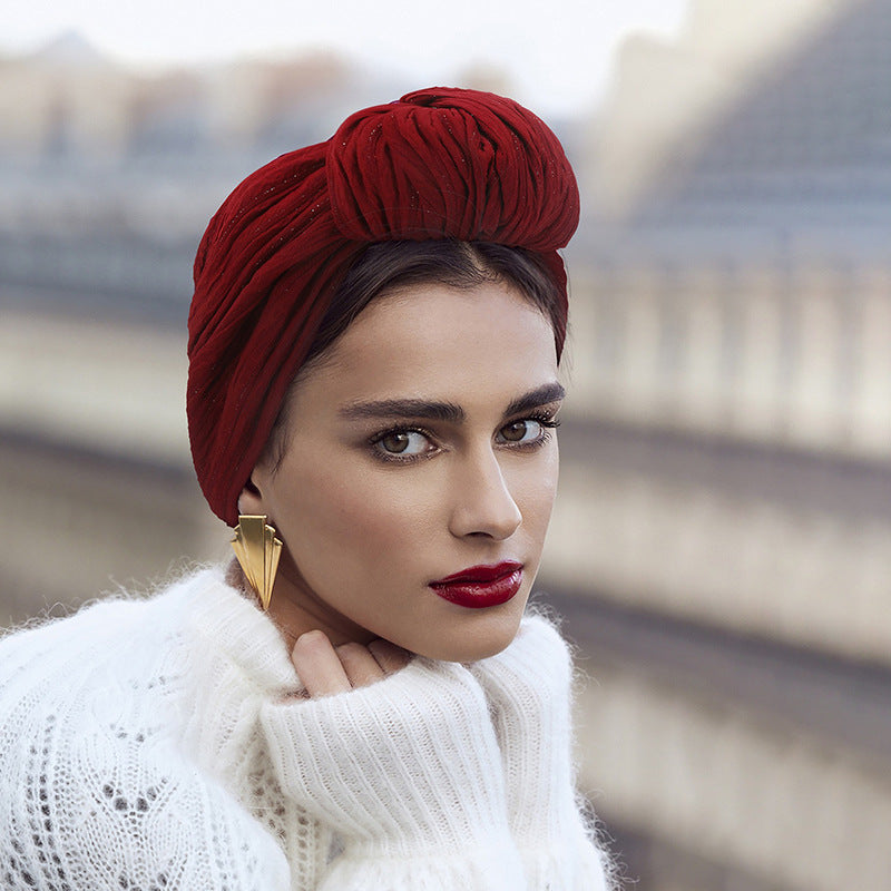 NJ-01 Fashionable turban hat solid color headscarf hat - MinYang Fashion Apparel Accessory Manufacturer