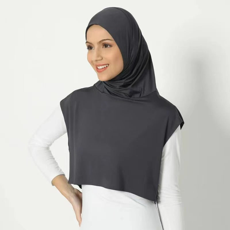 8227 Solid color one-piece hat Muslim headscarf with fake collar Pullover hat - MinYang Fashion Apparel Accessory Manufacturer
