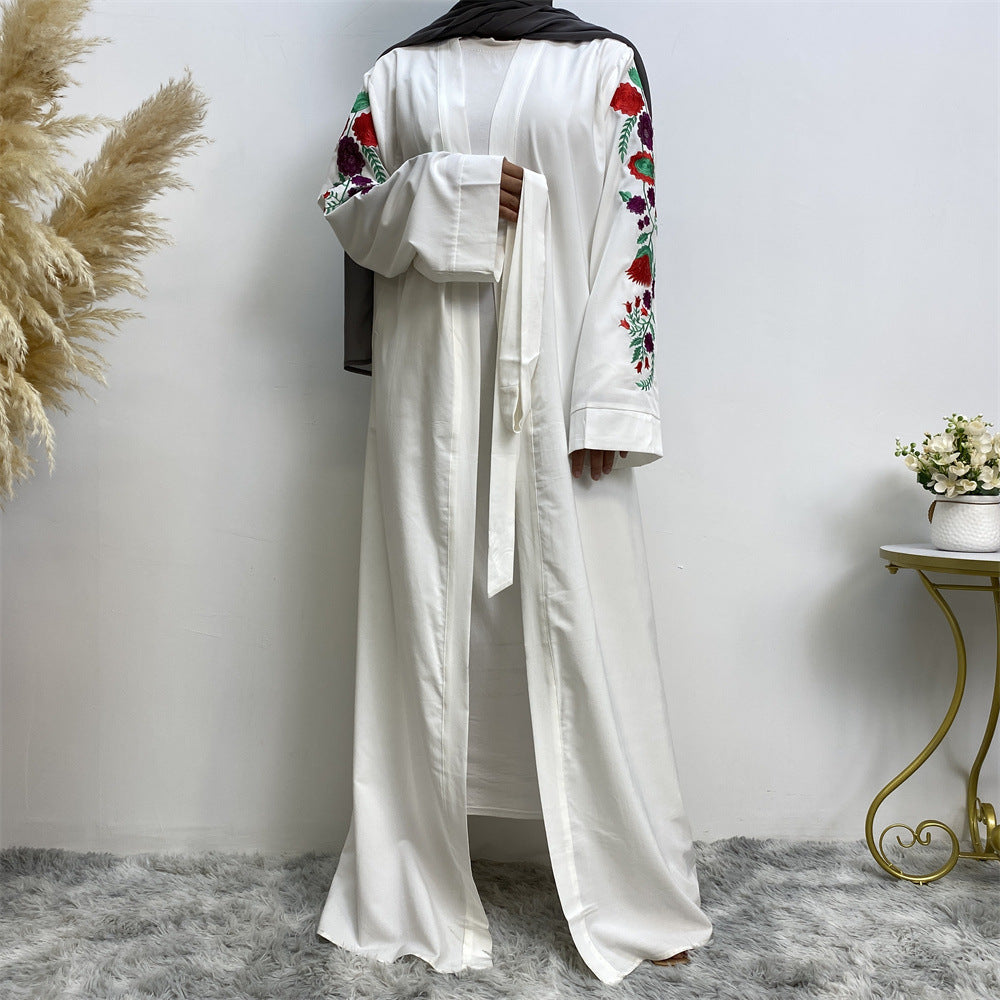 1713 embroidery muslim abaya dress