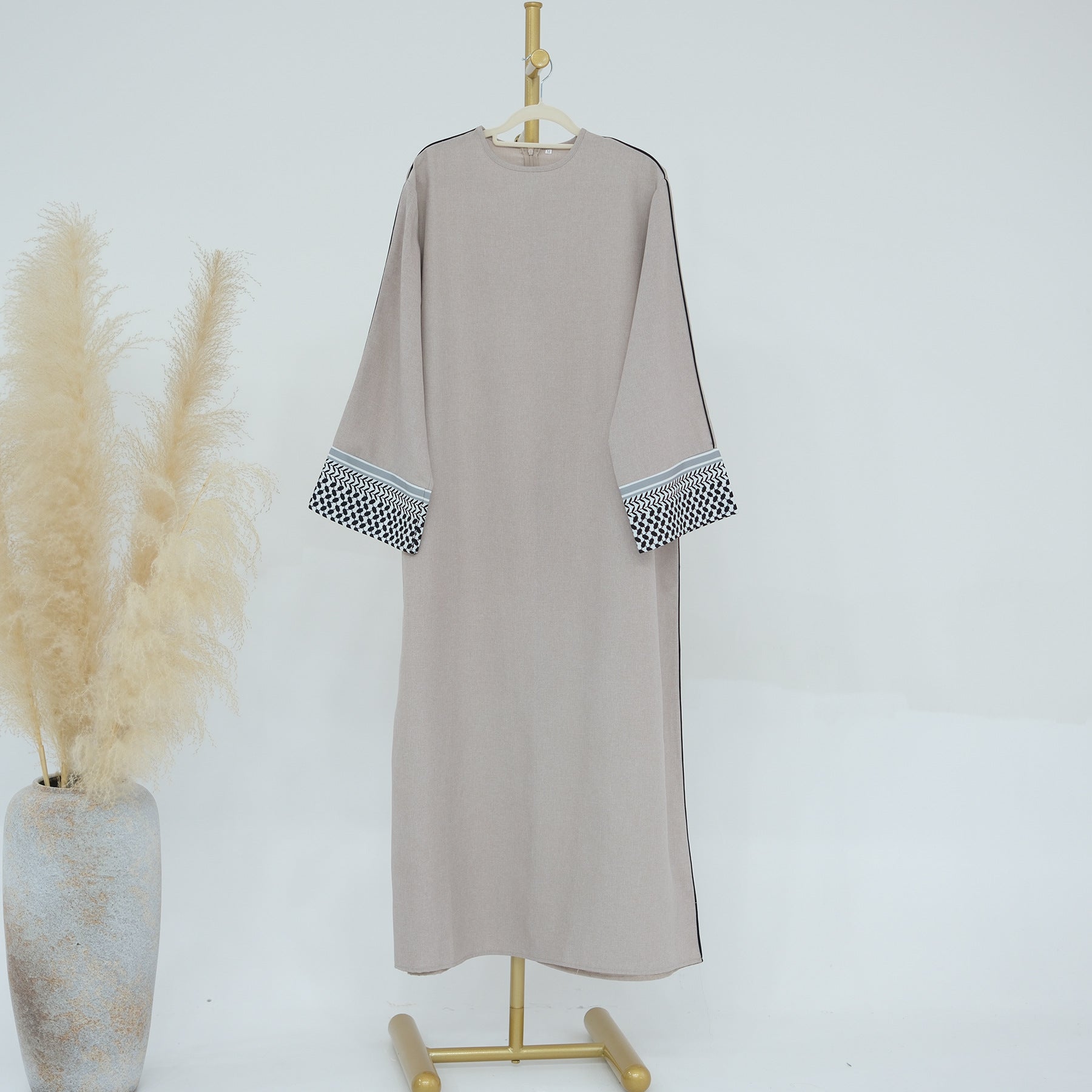 LR764 Middle East Türkiye Dubai Patchwork Elegant Dress - MinYang Fashion Apparel Accessory Manufacturer