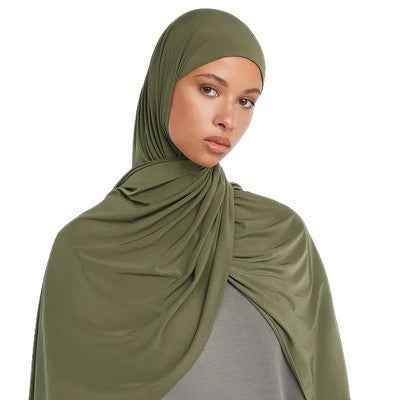 JB43 Plain Soft Breathable Slub Cotton Hijab