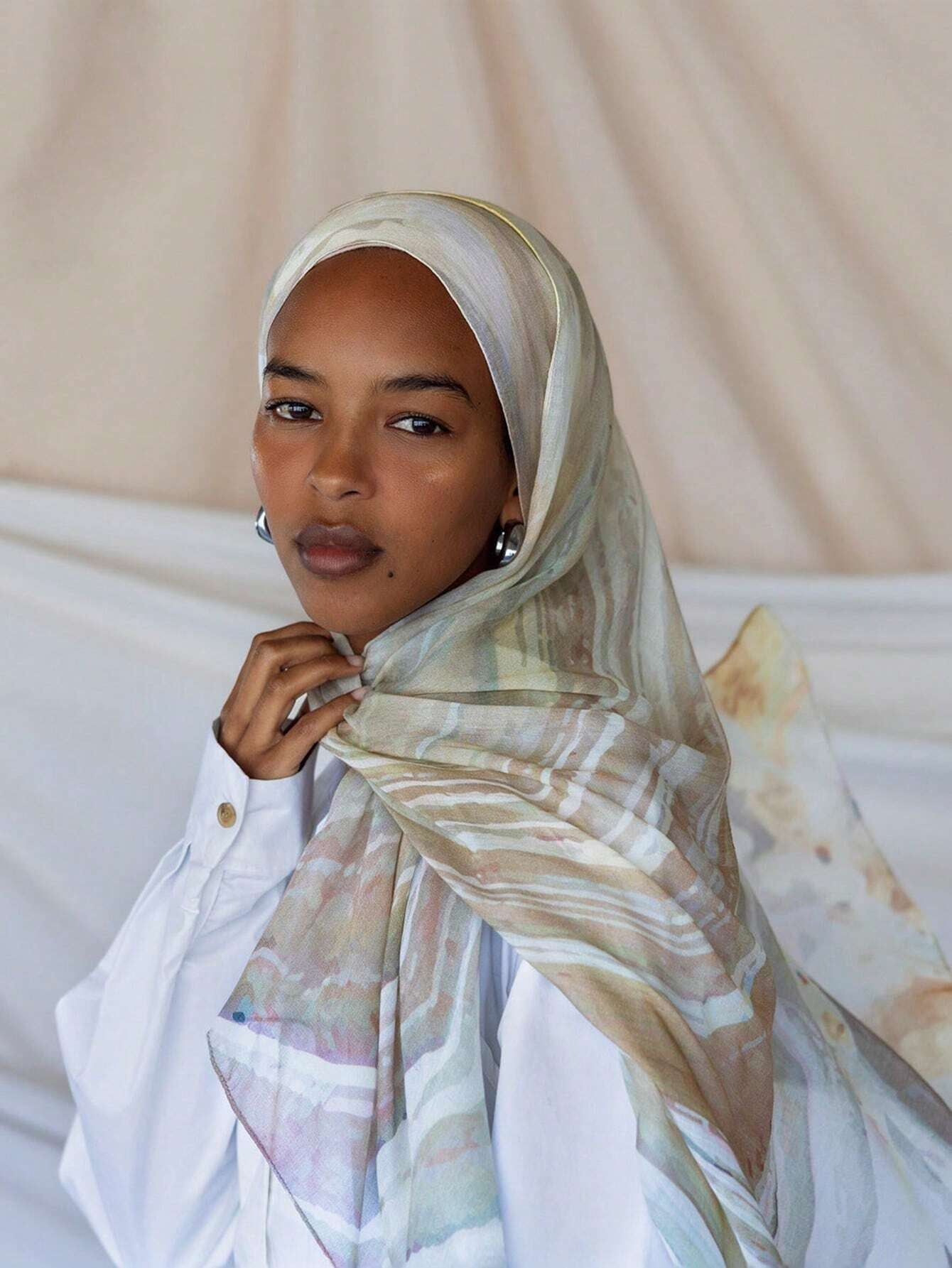 MYM15 Simple Modal Print Scarf/hijab - MinYang Fashion Apparel Accessory Manufacturer