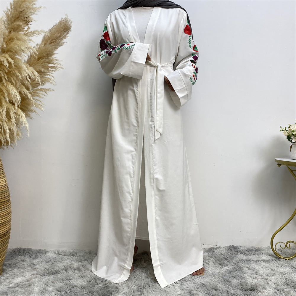 1713 embroidery muslim abaya dress