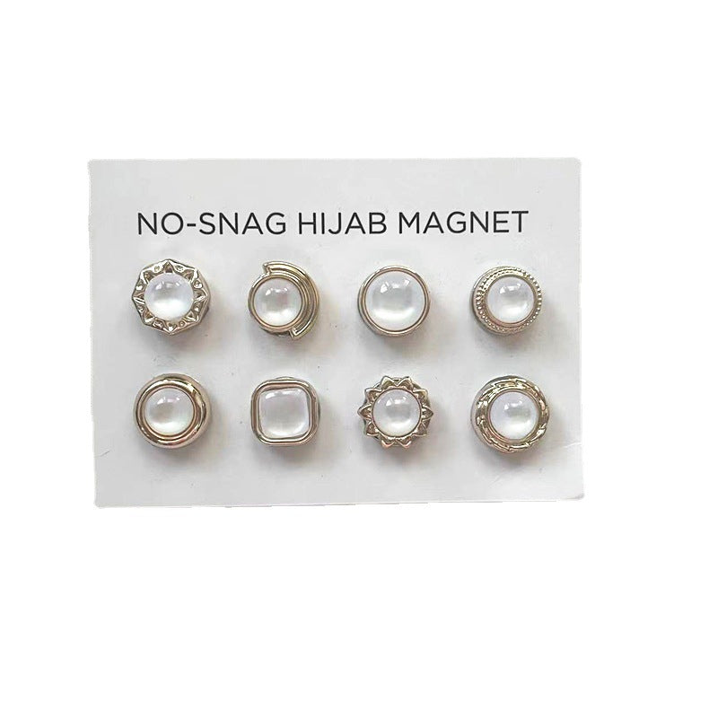 BZ120 High-end stylish strong magnet buckle pearl scarf buckle hijab Pins Magnet - MinYang Fashion Apparel Accessory Manufacturer