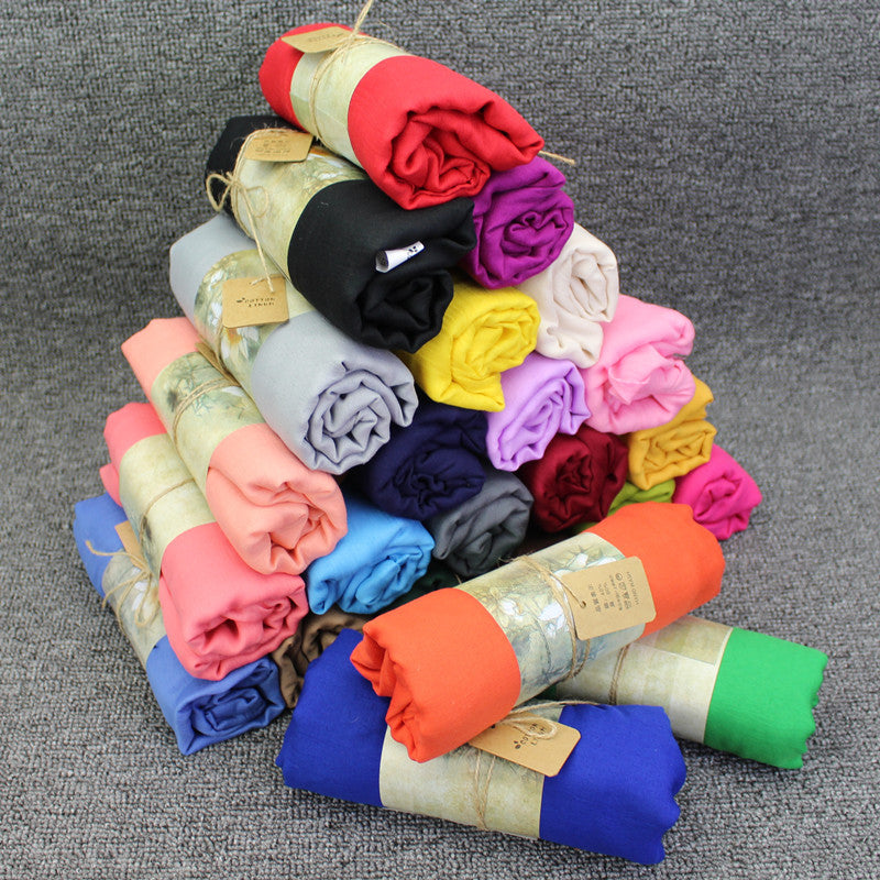MY022 Mixed cotton solid colour linen plain hijab scarf for women - MinYang Fashion Apparel Accessory Manufacturer