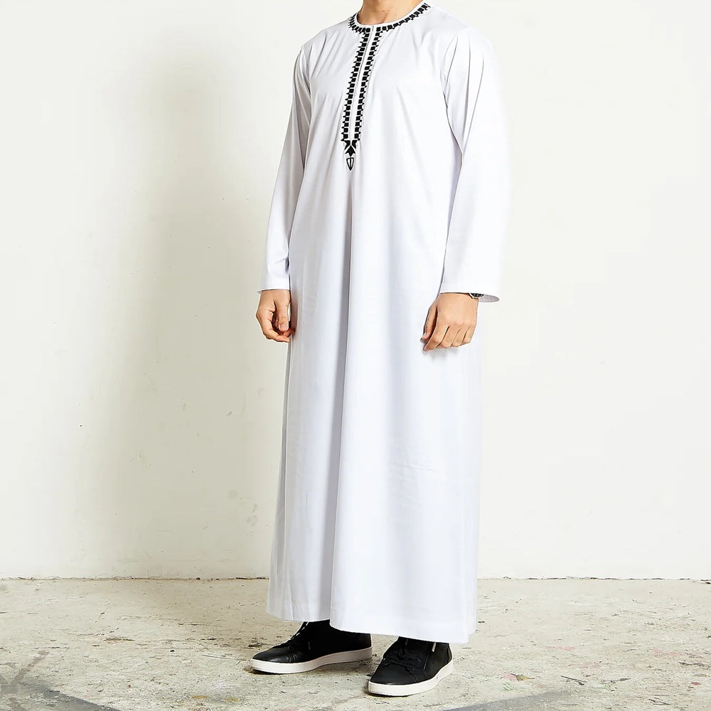 jl06 Foreign trade Muslim long-sleeved embroidered ethnic style Arab robe men's robes abaya
