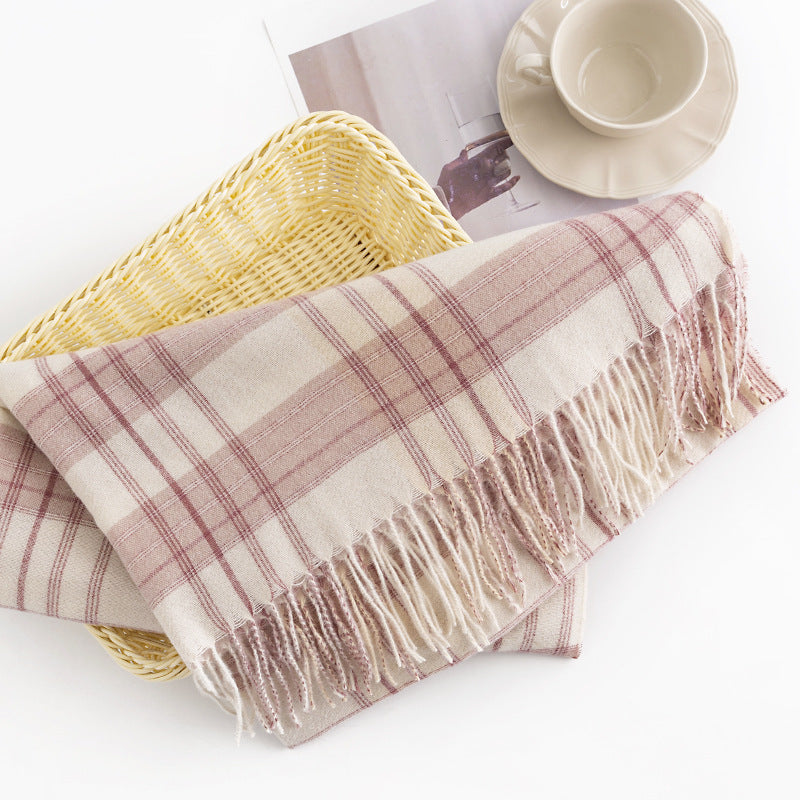 FH23-5448 lattice stripe winter scarf - MinYang Fashion Apparel Accessory Manufacturer